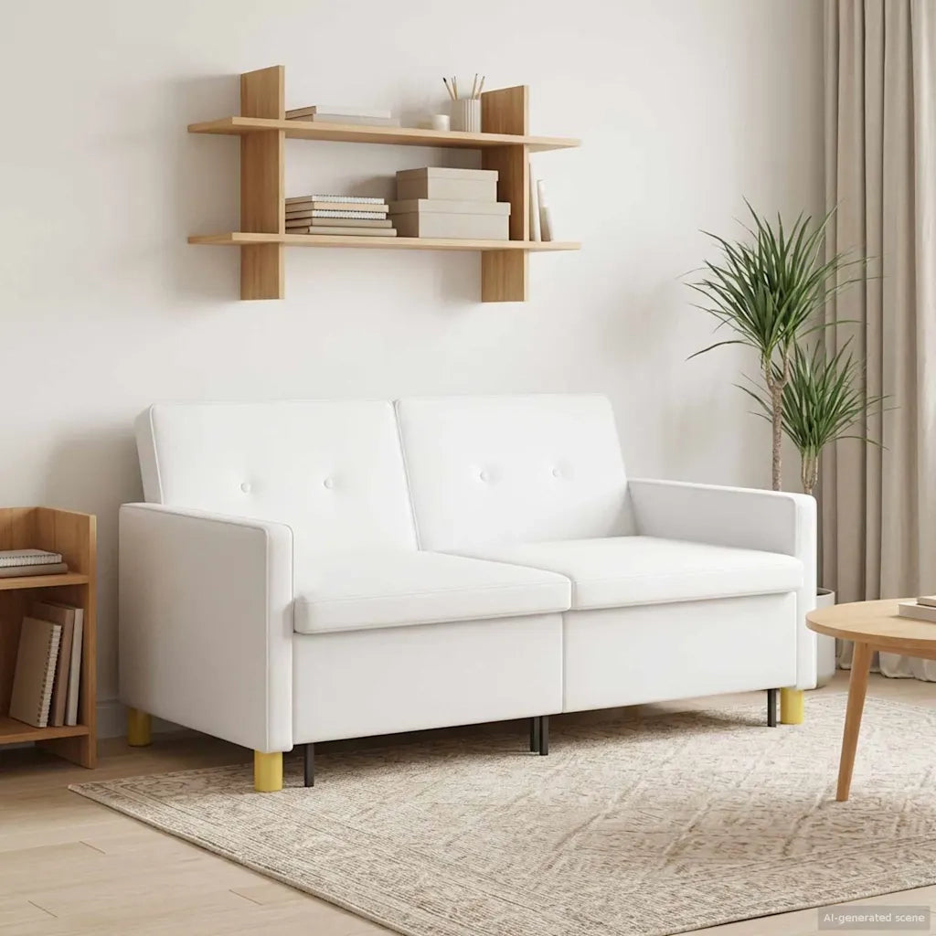 Divano Letto Estraibile Bianco Tessuto 42033349