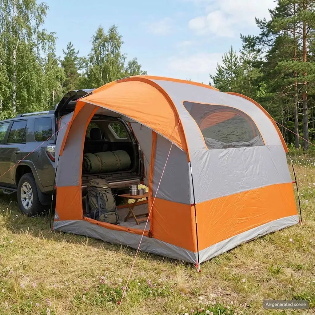 Tenda da tailgate con tendone impermeabile Grigio e arancione 42028545