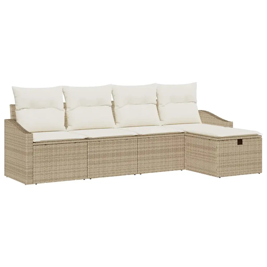 Set di divani con cuscino 5 pcs Beige polyrattan 3359260