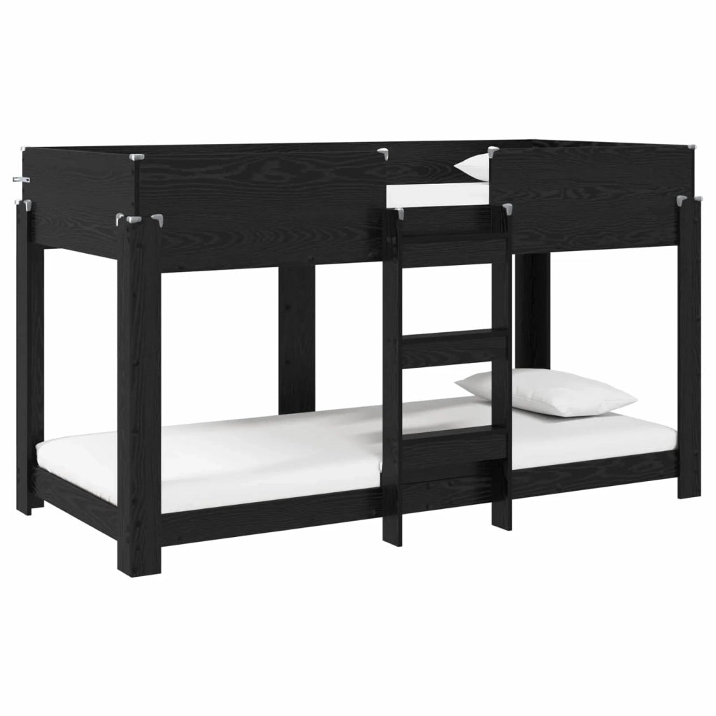 Letto a Castello per Bambini Rovere Nero 90 x 200 cm