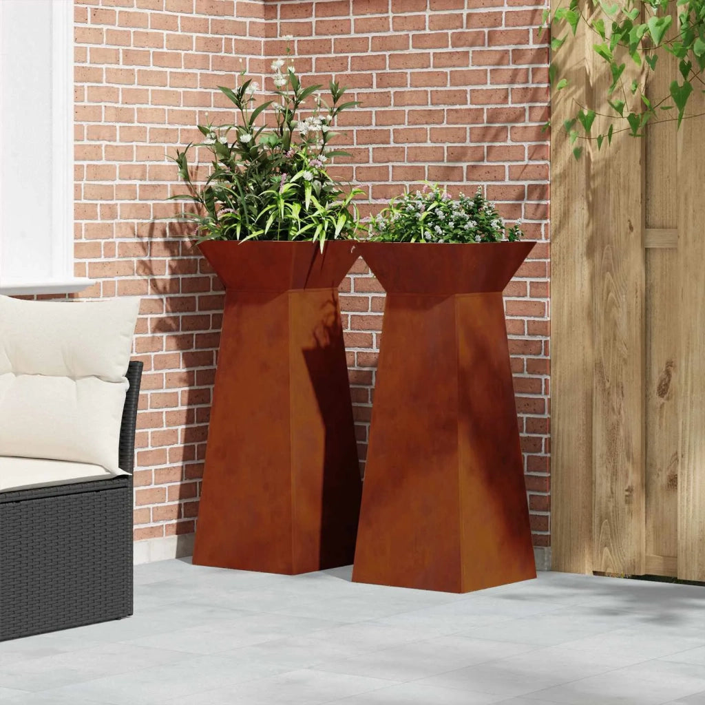 Vaso a Pilastro 2 pcs Argento 40 x 40 x 100 cm 873865
