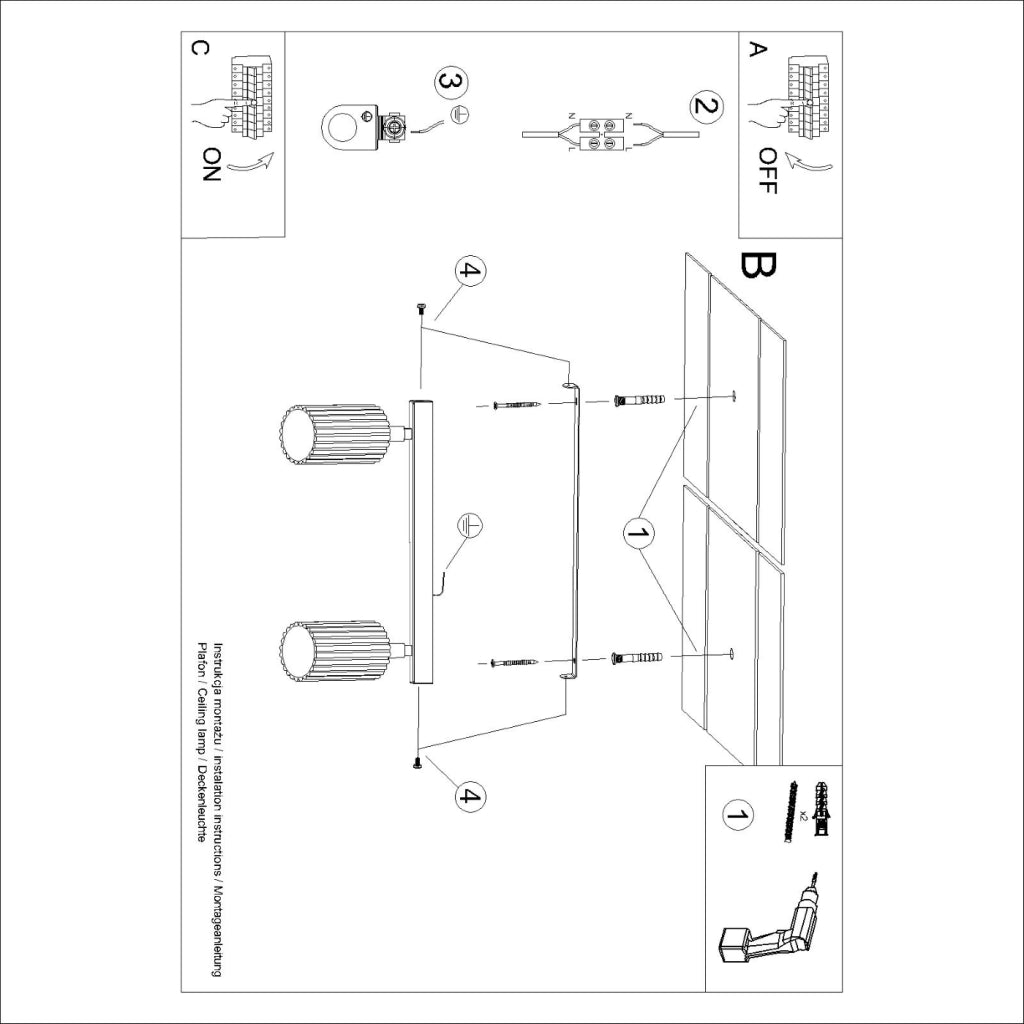 Lampada da soffitto KARBON 2 beige
