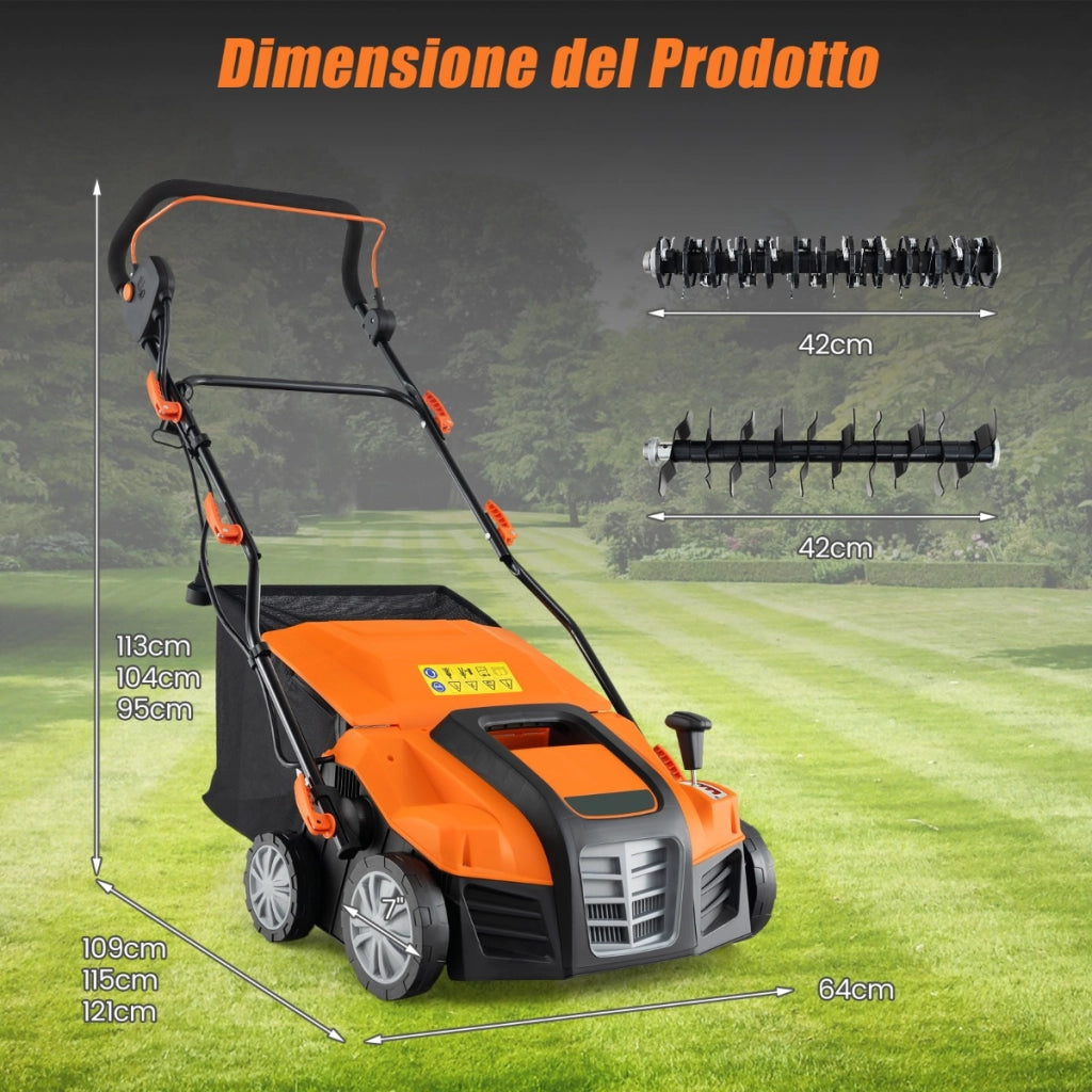 Sarchiatore con regolazione dell'altezza a 3 posizioni e della profondit¨¤ a 5 posizioni, Decespugliatore elettrico Arancione-Attrezzi da giardino