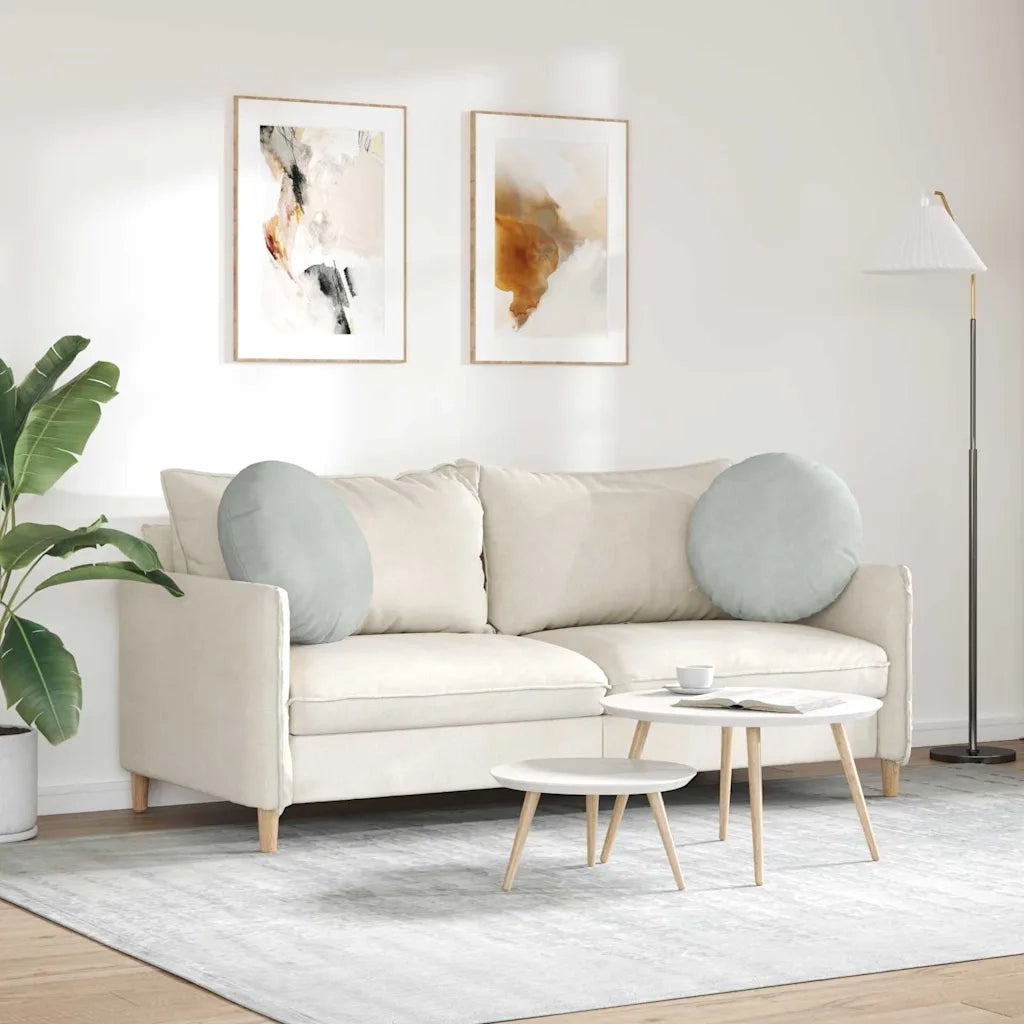 Cuscini per Seduta 2 pcs Grigio chiaro Ø50 x 19 cm Velluto 42014174