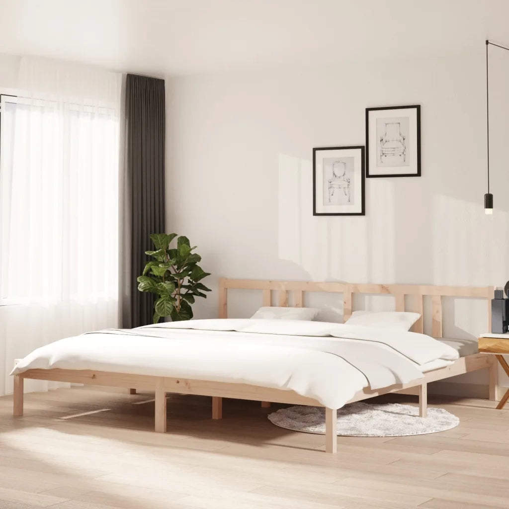 Letto matrimoniale | Letto per adulti | Giroletto senza Materasso in Legno Massello 200x200 cm