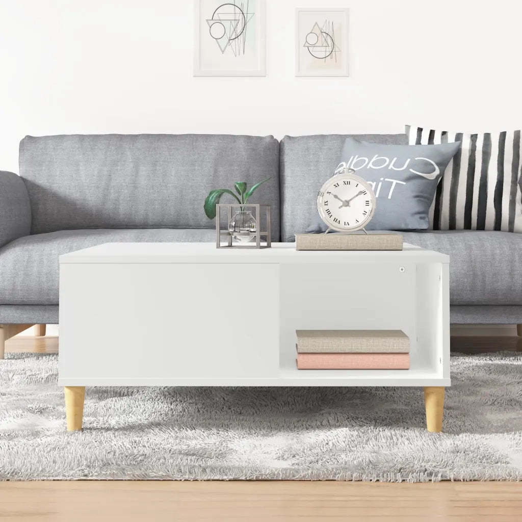 Tavolino da salotto | Tavolino da caff¨¨ | Tavolino da Soggiorno Bianco 80x80x36,5 cm in Legno Multistrato