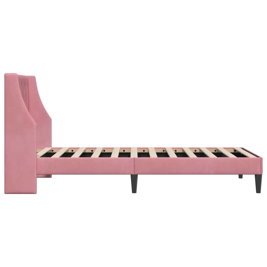 Struttura del letto con testiera-Giroletto Rosa 100 x 200 cm Velluto 607692