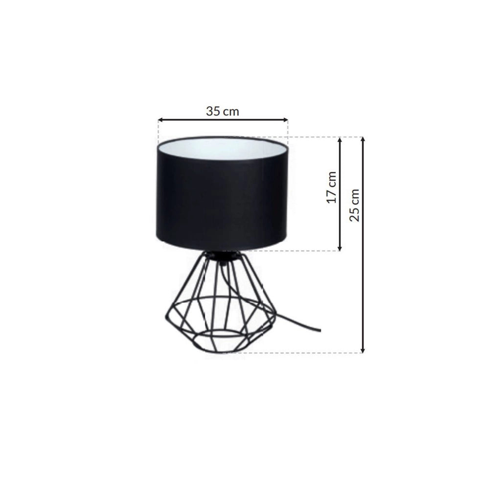 Lampada tavolo Colin MLP4792 nera 1 luce E27 60W Milagro