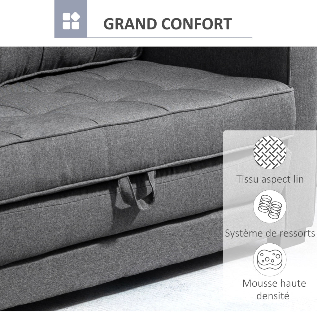 Divano letto 2 posti ¨C Minimal ¨C grigio 147,5x75x85 cm