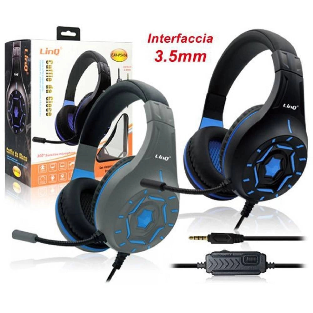 Trade Shop - Cuffie Headset Con Microfono Gaming Da Gioco Jack 3,5mm Per Pc Laptop Ear-ps406 -