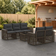 Set Divano da Giardino 6 pz Grigio polyrattan 3435053