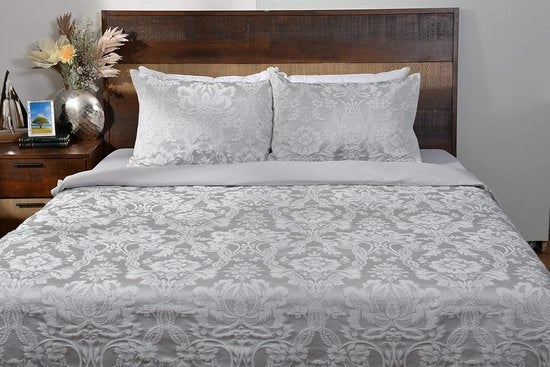 Set da letto 4 pezzi 200 x 220 cm Grigio