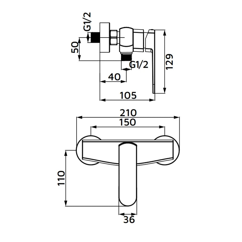 Miscelatore esterno doccia cromato - serie Venere