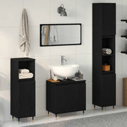 Set di mobili per il bagno 3 pcs Rovere Nero 30 x 30 x 190 cm 3333098