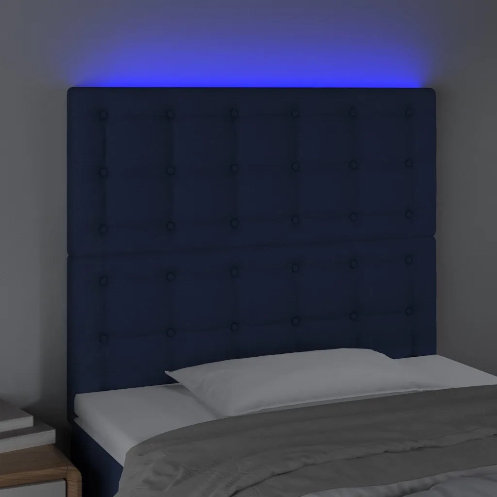 Testiera | Testata a LED Blu 90x5x118/128 cm in Tessuto