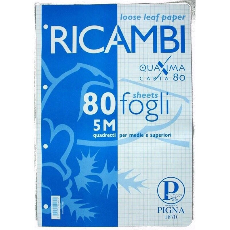 RICAMBI QUAXIMA CARTA A4 5 MM 80 FOGLI