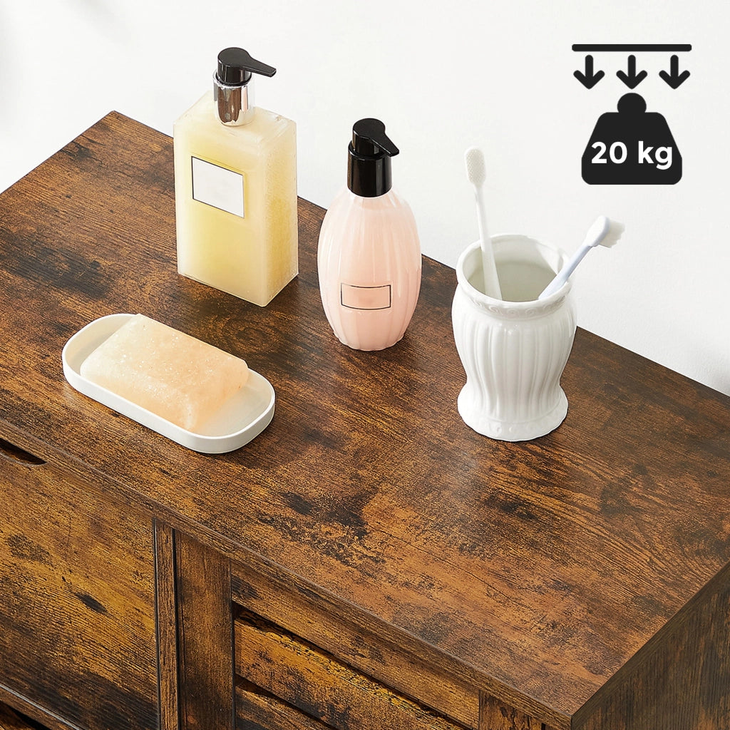 Mobiletto da bagno rustico VALORA con ripiani regolabili BBK143X01V1