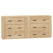 Buffet credenza cassettiera armadio mobile contenitore organizer cucina soggiorno salotti set di 2 legno ingegnerizzato Sonoma marrone 02_0036830