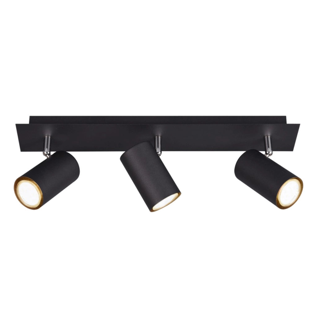 Faretto soffitto MARLEY nero 3xGU10 dimmer metallo Trio