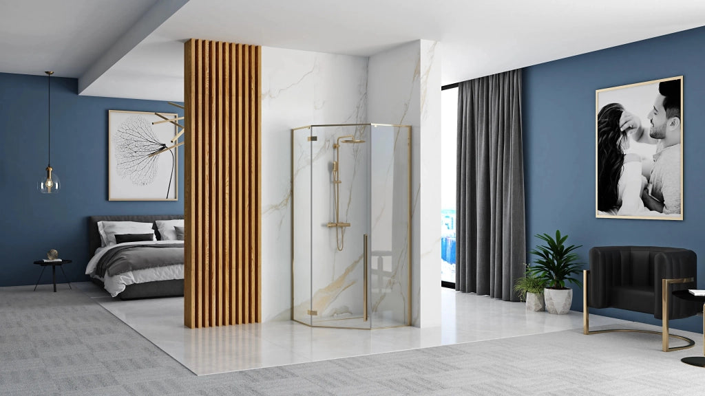 Cabina Doccia Diamond Gold 90x90 senza piatto doccia