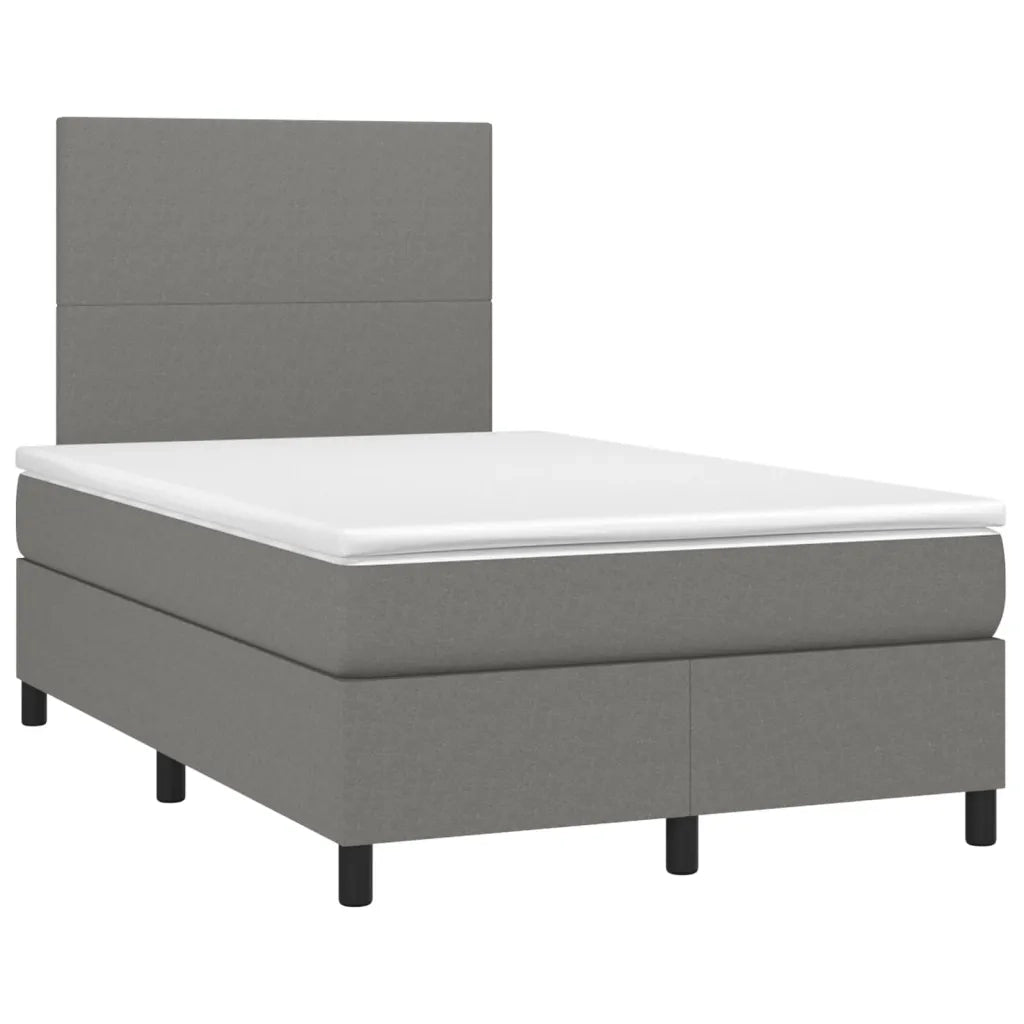 Giroletto a Molle con Materasso Grigio Scuro 120x190cm Tessuto