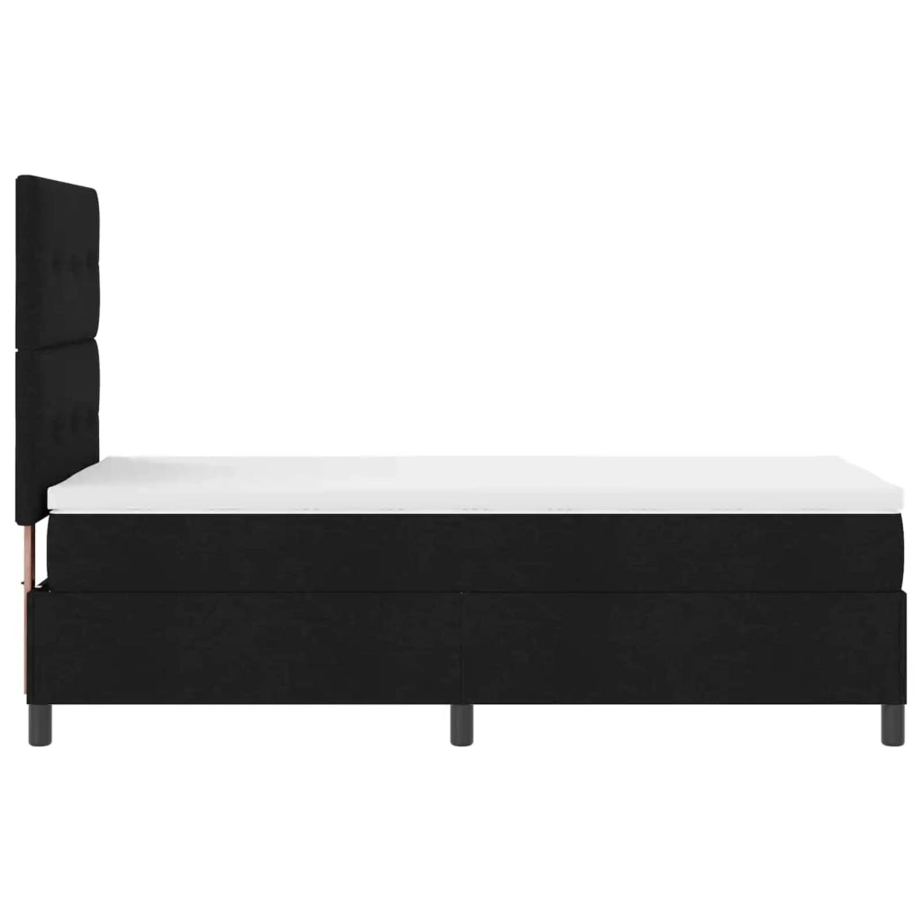 Letto a molle con materasso con led Nero 90 x 190 cm Tessuto