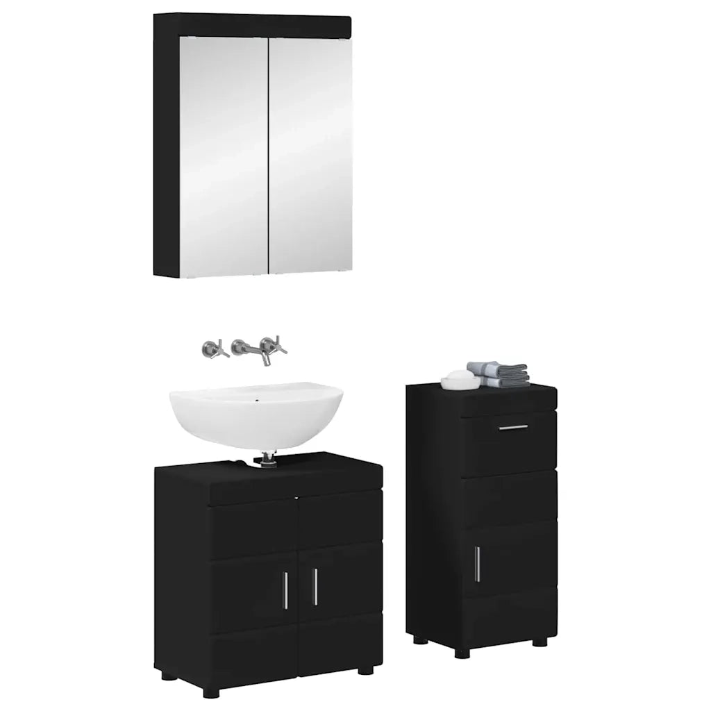 Set di mobili per il bagno TULUM Nero Legno multistrato