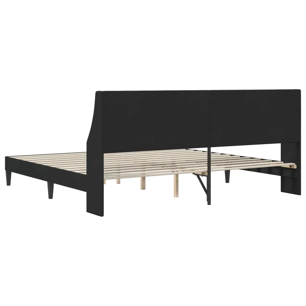Struttura del letto con testiera-Giroletto Nero 200 x 200 cm Velluto 164337