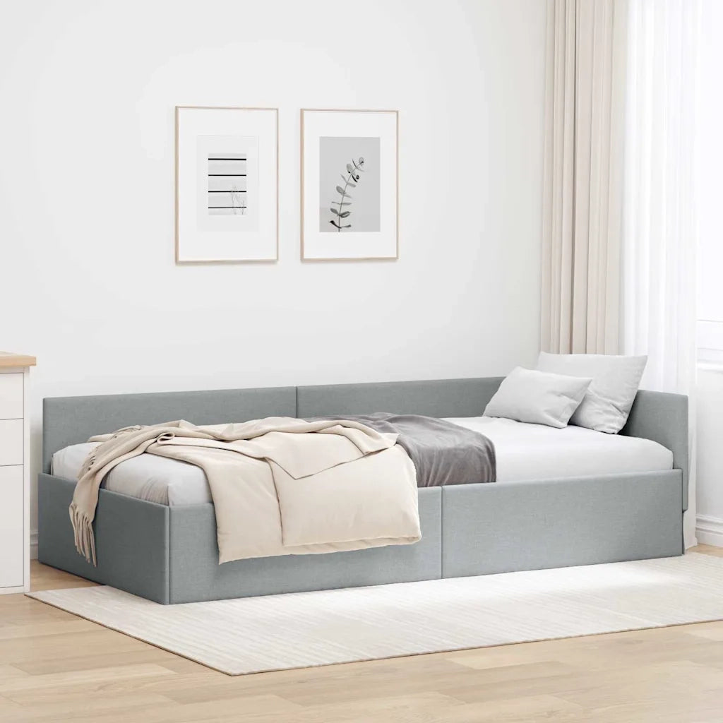 Cornice del letto ad angolo Grigio chiaro 90 cm x 200 cm 42016043