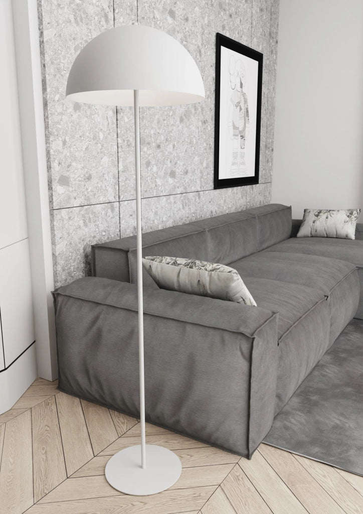 Lampada da terra MOGU bianca minimal semisfera 2xG9 Emibig