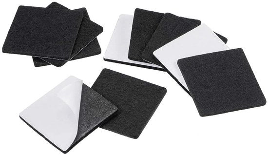 Pannelli di protezione per mobili 12 pezzi - Adesivi autoadesivi - Tappeti 50mm x 50mm - Nero - Protezione per gambe di mobili - Riduzione del rumore