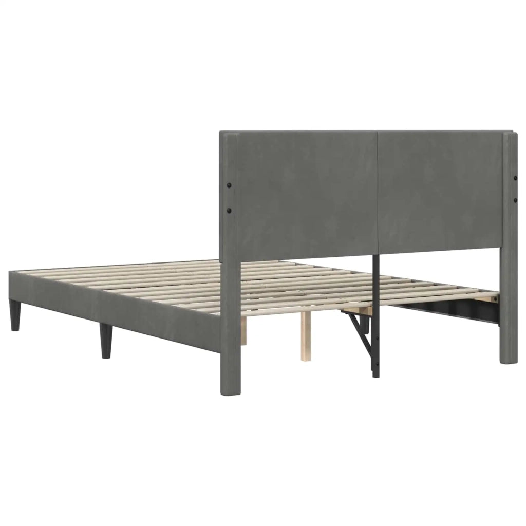 Struttura del letto-Giroletto Grigio Scuro 140 x 190 cm Velluto 752739
