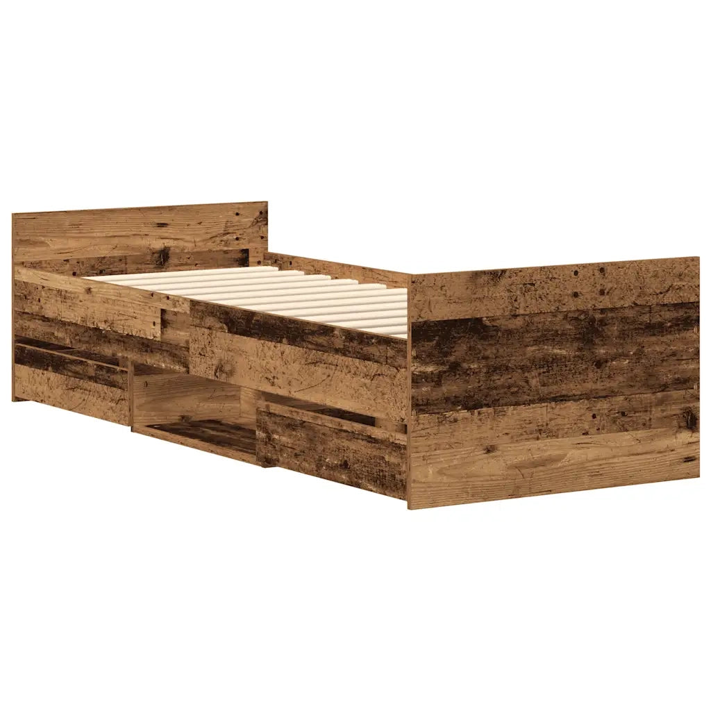 Giroletto senza Materasso-Struttura Letto Legno Antico 90x200cm in Truciolato 625625