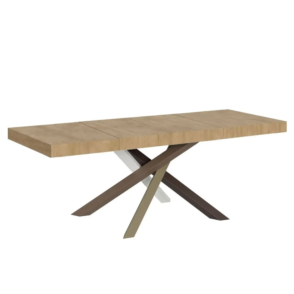 Tavolo allungabile 180/284x90 cm Volantis Premium colore quercia natura gambe multicolore 4/C