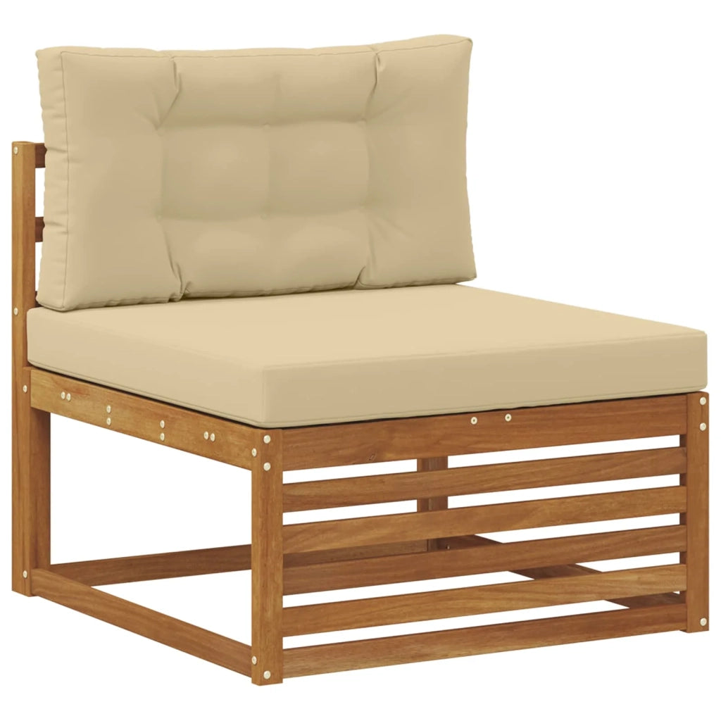 Set di divani da esterno con cuscino 9 pcs Naturale e Beige 3383176