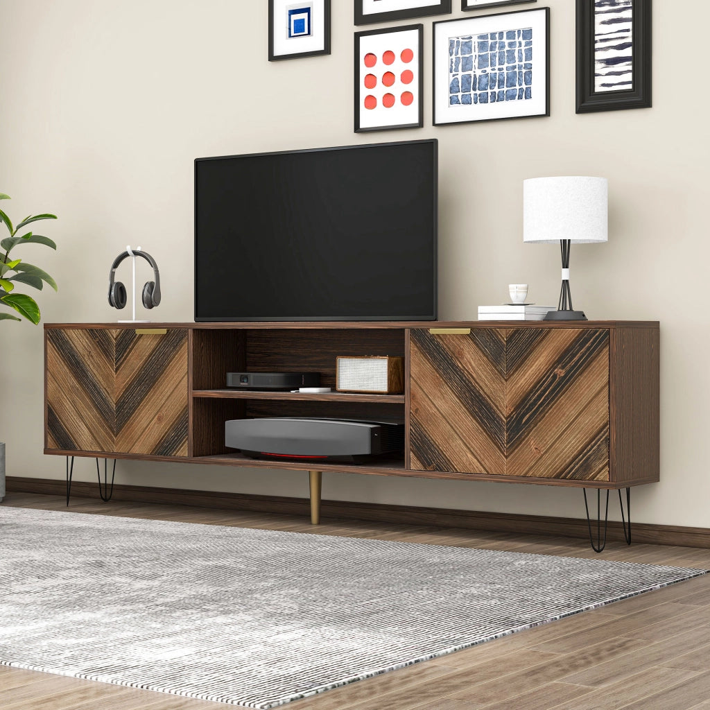 Cassettiera per TV Natural; truciolare; lunghezza 155 cm
