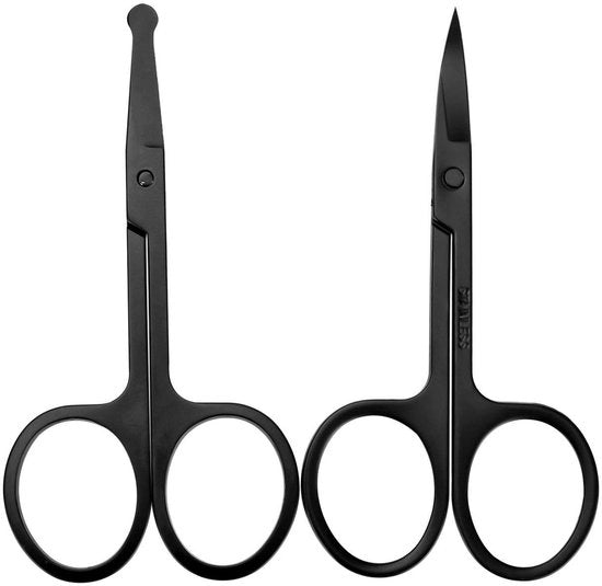 Set di due schiari per unghie e sopracciglia - Trimmer per sopracciglia - Schiario per orecchie e naso - Con bordi arrotondati per sicurezza - Taglio preciso - Set di due pezzi - Schiario da pulizia