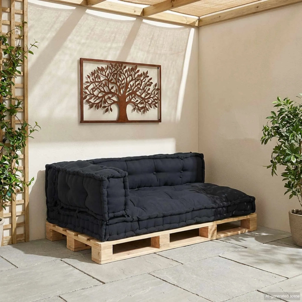 Cuscino per Divano Pallet 3 pcs Antracite 120 x 80 x 38 cm 4019083