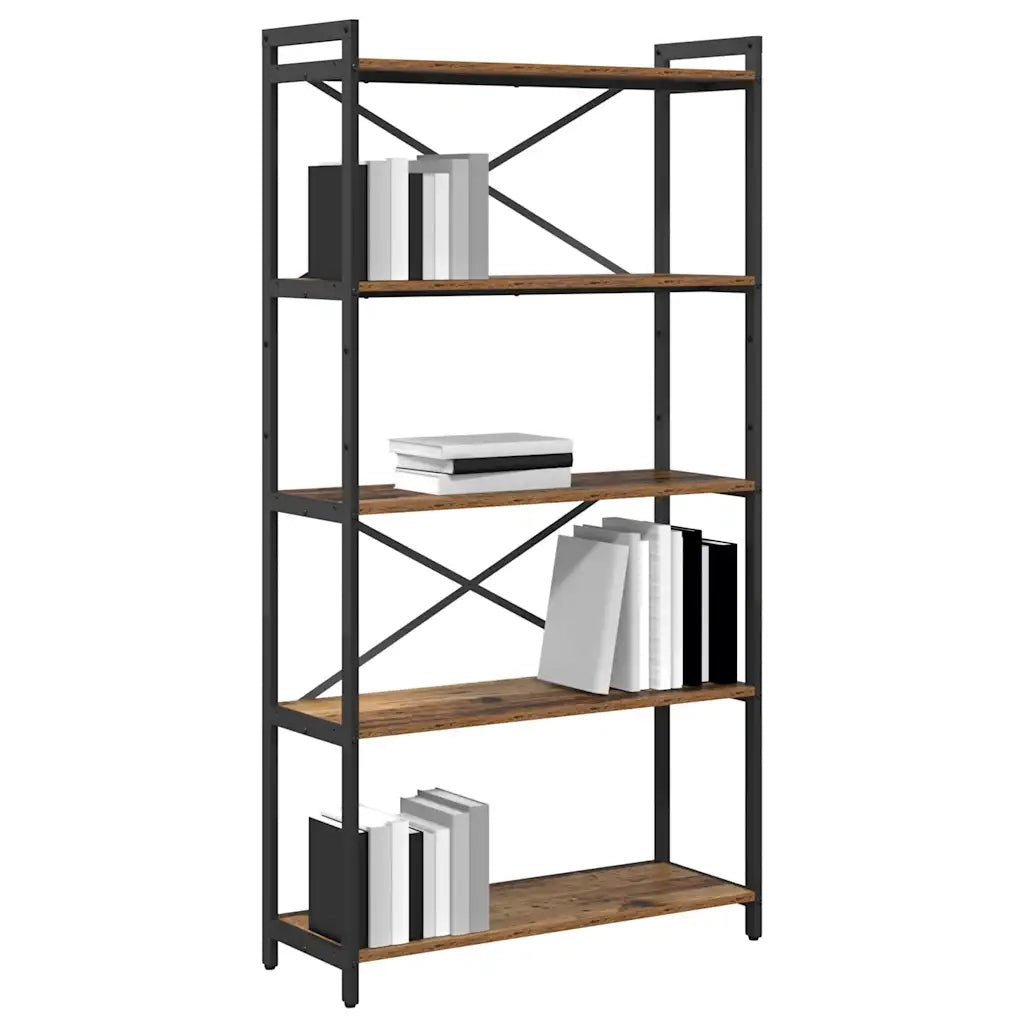 Libreria-Scaffale per Libri-Mobile di Stoccaggio Legno vecchio 80 x 30 x 155 cm Legno multistrato