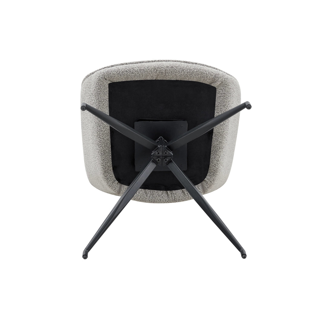 SEDIA Girevole 360° Set da 2 pezzi, 87 cm, tessuto grigio caldo, metallo nero