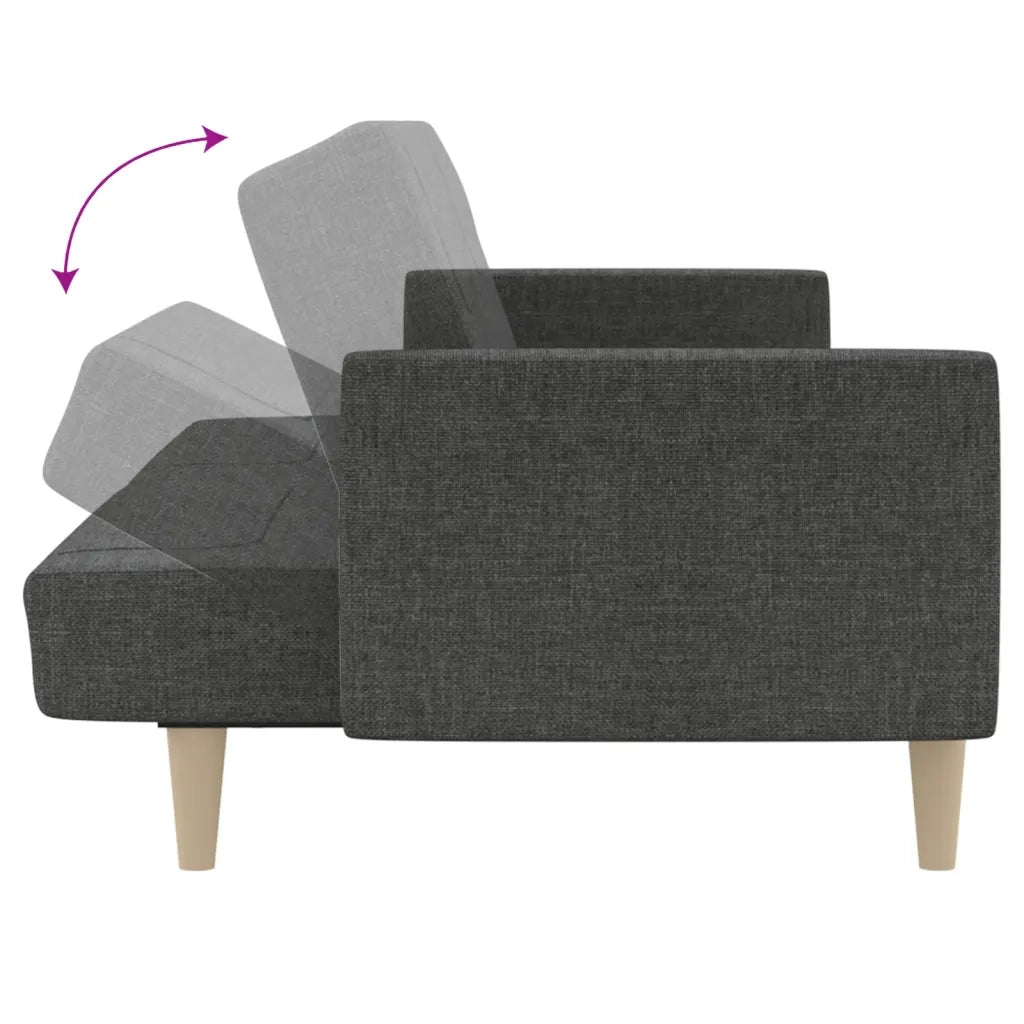 Divano letto | Sof¨¤ letto | Letto singolo a 2 Posti Grigio Scuro in Tessuto