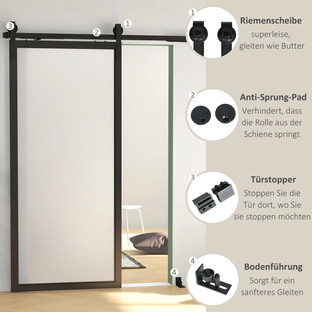Kit Ante Scorrevoli ¨C Minimal ¨C 183cm, Acciaio, Nero