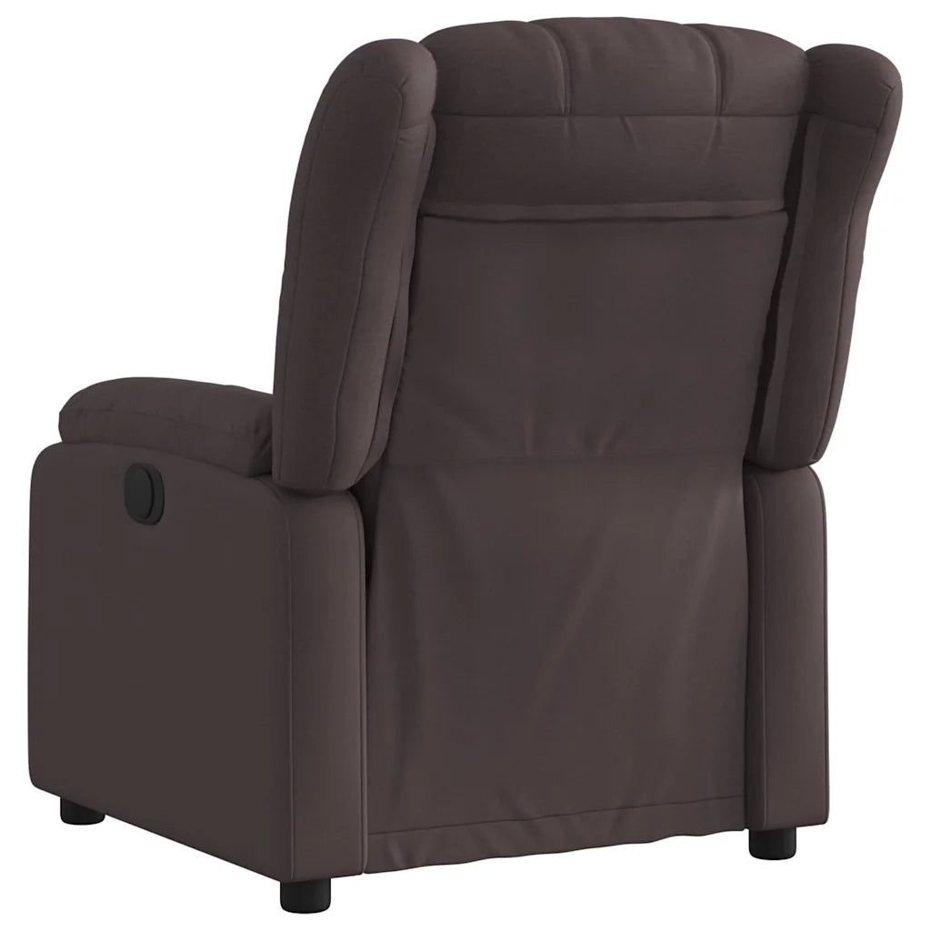Poltrona Reclinabile Marrone Scuro in Tessuto 373579