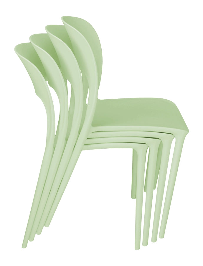 Set da 2 sedie impilabili in polipropilene verde salvia - Maya - SD33MAPP