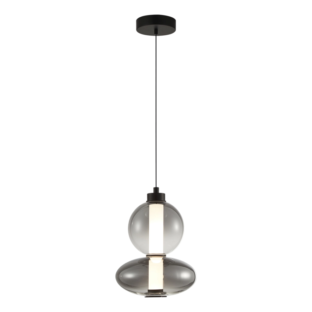 Lampada a sospensione Daphne LED 12W nera vetro Ø20