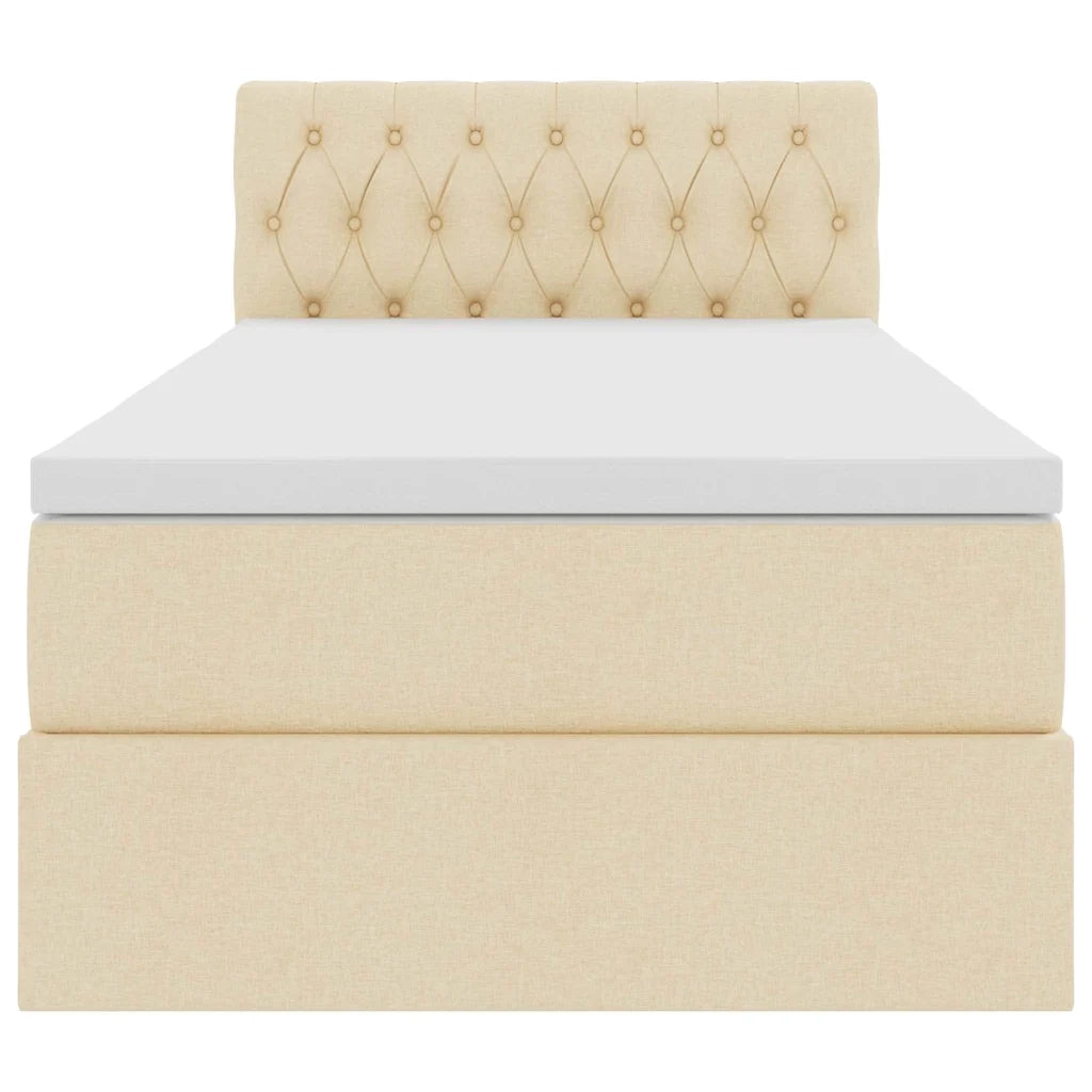 Letto con contenitore e materasso Crema 90 x 200 cm