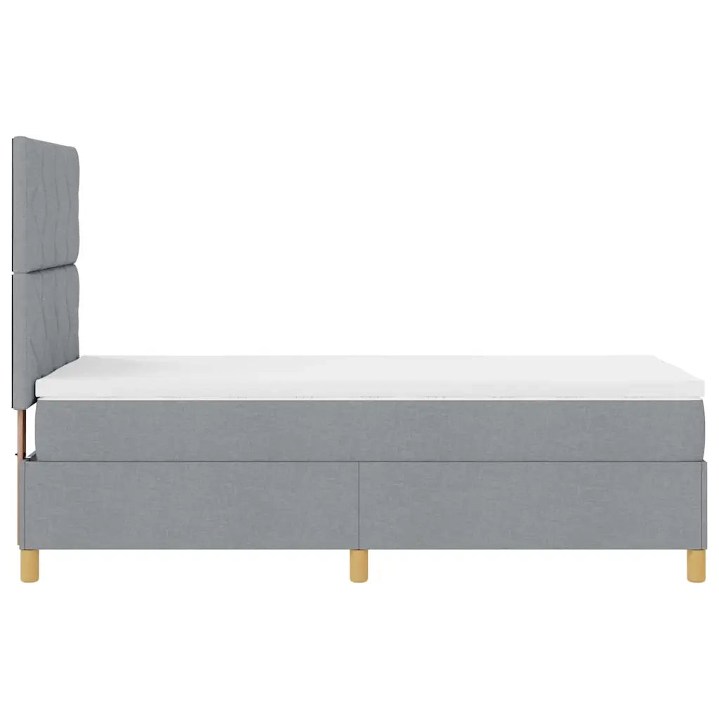 Letto a Sorgente LED Grigio chiaro 100 x 200 cm Tessuto 3343152