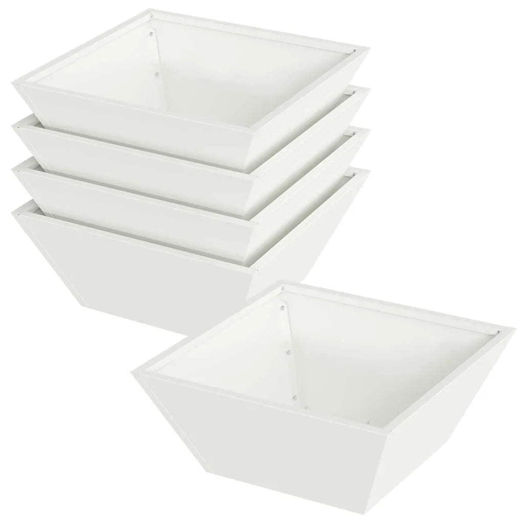Vaso da giardino 5 pcs Bianco 40 x 40 x 15 cm 873813
