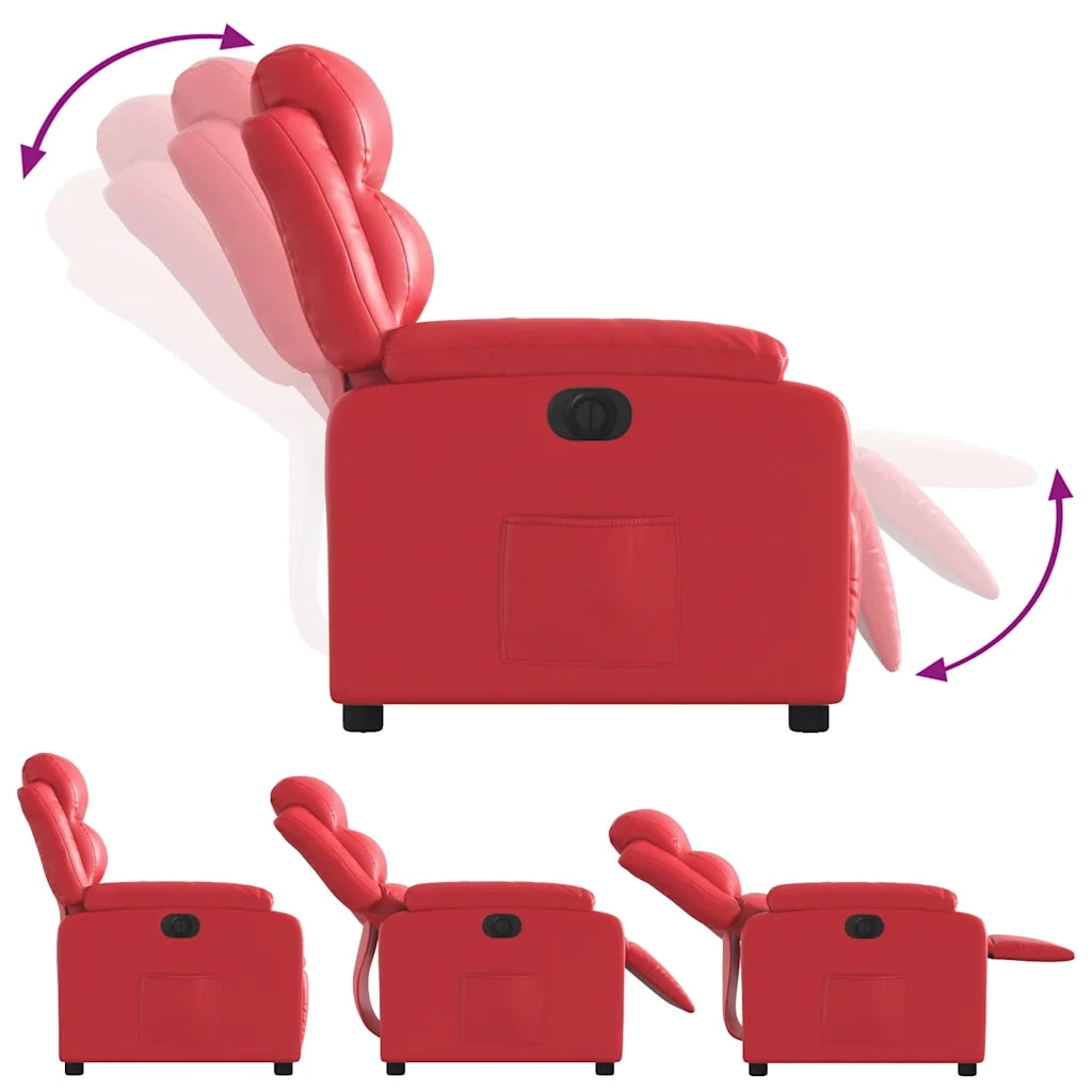 Poltrona Reclinabile Elettrica Rossa in Similpelle 3205033