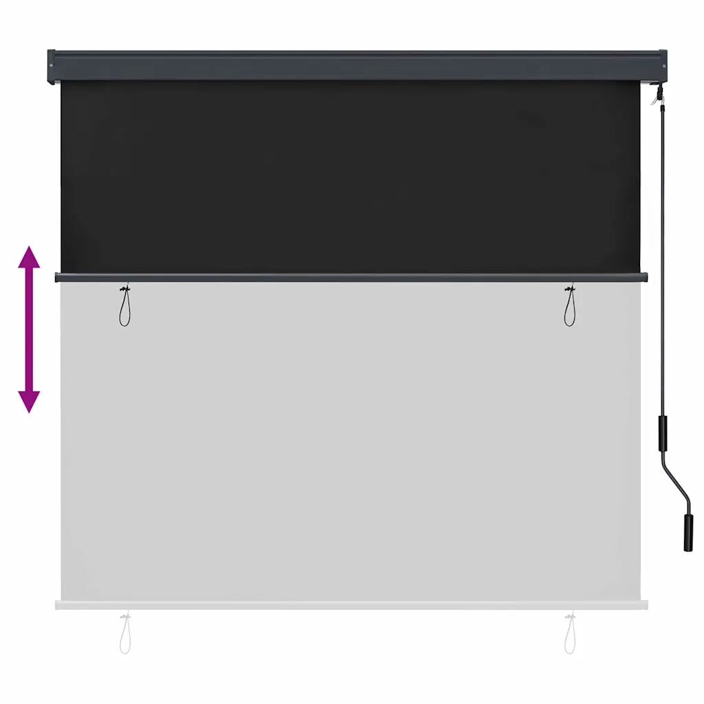 Tenda a rullo Rigato Antracite 180 x 250 cm Tessuto e Alluminio 362084